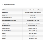 Specs for 56-inch fireplace