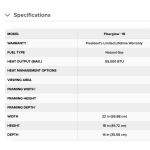Napoleon Fiberglow 18 Gas Log Set specs
