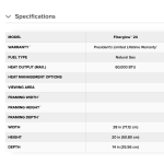 Napoleon Fiberglow 30 Gas Log Set specs