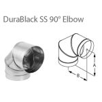 DuraVent 6'' DuraBlack SS 90 Degree Elbow - Stainless Steel - 1690SS // 6DBK-E90SS