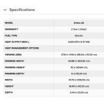 Napoleon Entice Electric Fireplace Specs