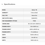 Galaxy 50-inch Outdoor Gas Fireplace  specs