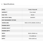 Trivista Pictura Wall Hanging Electric Fireplace Specs_60