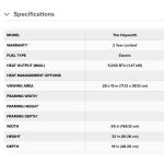 Napoleon Hayworth Media Console with 30 Inch Firebox specs