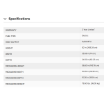 Phantom Electric Outdoor Freestanding Heater  specs