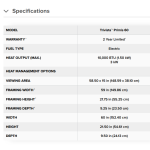 Napoleon Trivista Primis, Three-Sided Electric Fireplace specs