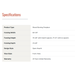 Superior 48" Wood-Burning Fireplace - WRT8048 - Specs