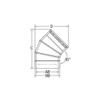 VORTEX 45 ELBOW DOUBLE WALL BLACK SPECS