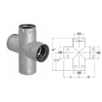 M&G DuraVent 4'' PelletVent Pro Double Tee With Clean-Out Tee Cap - Black - 4PVP-DBTB // 4PVP-DBTB