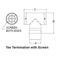 Selkirk 4'' Direct-Temp Multi-Fuel Screened Termination Tee - 9490TEE