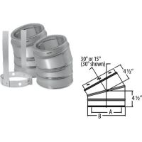 M&G DuraVent 5'' DuraTech 15 Degree Elbow Kit - Stainless Steel - 9364KIT // 5DT-E15KSS
