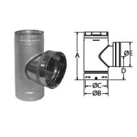 M&G DuraVent 5" DuraLiner 5" Diameter Round Tee with 6" Branch - 5DLR-TX6