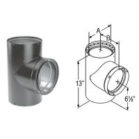 M&G DuraVent 6'' DVL Double-Wall Black Tee with Clean-out Cap - 8655 // 6DVL-T