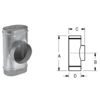 M&G DuraVent 6'' DuraLiner Oval Tee With Round Branch With Cap - 4667-O // 6DLR-OTRB