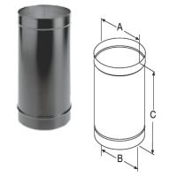 M&G DuraVent 8'' DuraBlack 24'' Single-Wall Black Pipe - 1824 // 8DBK-24