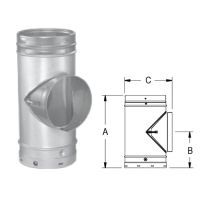 M&G DuraVent 8'' DuraLiner Round Tee With Round Branch With Cap - 4867 // 8DLR-T