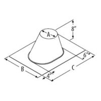 M&G DuraVent 7'' DuraTech Large Base Adjustable Roof Flashing 0/12 - 6/12 - 9549LB // 7DT-F6L