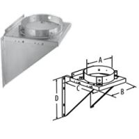 M&G DuraVent 7'' DuraTech Adjustable Tee Support Bracket - Stainless Steel - 9572SS // 7DT-TSBSS