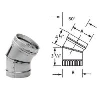 M&G DuraVent 8" DuraLiner 30 Degree Stainless Steel Elbow (SW) - 8DLR-E30SS