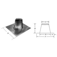 Selkirk MetalBest 8" Ultra-Temp Tall Cone Flat Roof Flashing - 8T-TF