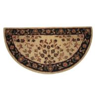 Uniflame Beige with Black Hand Tufted 100% Wool Rug - R-1001
