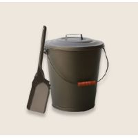 Uniflame Bronze Finish Ash Bin With Lid And Shovel - C-1726B