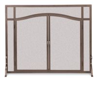 Pilgrim Forged Iron Door Screen Burnished Bronze Arched - 18440