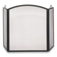 Uniflame 3 Fold Black Wrought Iron Arch Top Medium Screen - S-1506