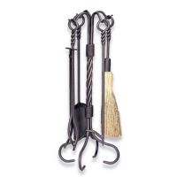 Uniflame 5 Piece Bronze Fireset with Ring Swirl Handles - F-1643