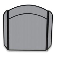 Uniflame 3 Fold Black Wrought Iron Arch Top Screen - S-1060