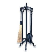 Uniflame 5 Piece Heavy Weight Black Wrought Iron Fireset - F-1267