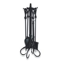 Uniflame 5 Piece Black Wrought Iron Fireset - F-1056