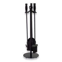 Uniflame 4 Piece Black Wrought Iron Fireset - F-1048