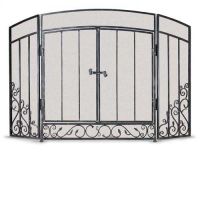 Napa Forge 3 Panel Renaissance Screen with Doors - Black - 19327