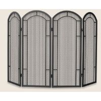 Uniflame 4 Panel Black Wrought Iron Screen - S-1130