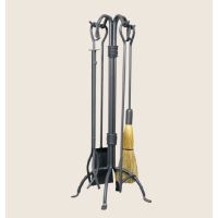 Uniflame 5 Piece Black Wrought Iron Heavy Fireset - F-1061