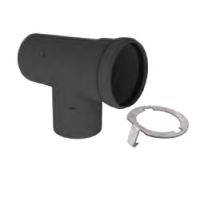 M&G DuraVent 2" PolyPro Tee UV Black with Locking Band - 2PPS-TBL