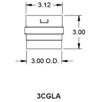 Metal-Fab Corr/Guard 3" Diameter Dunkirk Radiator/Laars Heating Systems/Smith Boiler Adapter (430SS) - 3CGLA-C30