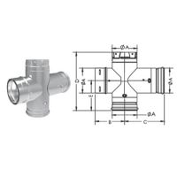 DuraVent 4" PelletVent Pro Double Tee w/ Clean-Out Tee Cap - 4PVP-DBT1