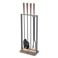 Pilgrim Hampton Walnut Handle Tool Set - Black - Burnished Brass Details - 18070