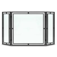 Pilgrim Floating Glass Tri Panel Screen - Black - 18196