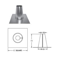 DuraVent 28 Round B-Vent Tall Cone Flat Flashing - 28BVFF