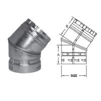 DuraVent 26 Round B-Vent 45 Degree Elbow - 26BVL45