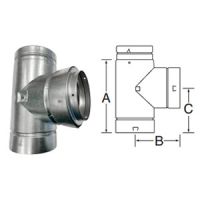 DuraVent 6x6x5 Round B-Vent Reducing Tee - 6BVTR5