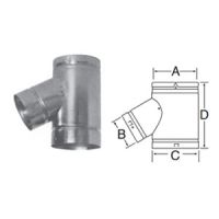 DuraVent 6x4x3 Round B-Vent Wye 4 Branch 3 Base - 6BVY43