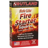 Rutland SAFE LITE FIRE STARTER SQUARES - 25 Count - 50C