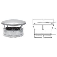 Metal-Fab Air-Cooled Temp/Guard 12 Diameter Rain Cap (430 S.S. Casing) - 12AIRTGRC