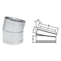 Metal-Fab Air-Cooled Temp/Guard 8 Diameter 15 Degree Elbow - 8ATGA15