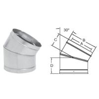 Metal-Fab Air-Cooled Temp/Guard 8 Diameter 30 Degree Elbow - 8ATGA30