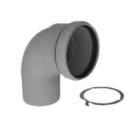 M&G DuraVent 5" PolyPro 90 Degree Elbow with Locking Band - 5PPS-E90L